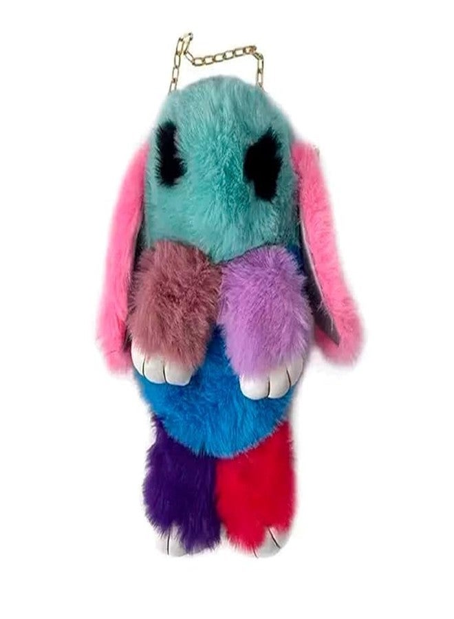 BLISSBORN Soft Cute Bunny Sling Bag With Chain And Smooth Zipper For Girls//Fluffy Rabbit Cross body& Hand Bag//Plush Bunny Shoulder Bag (Multicolor) - Image 1